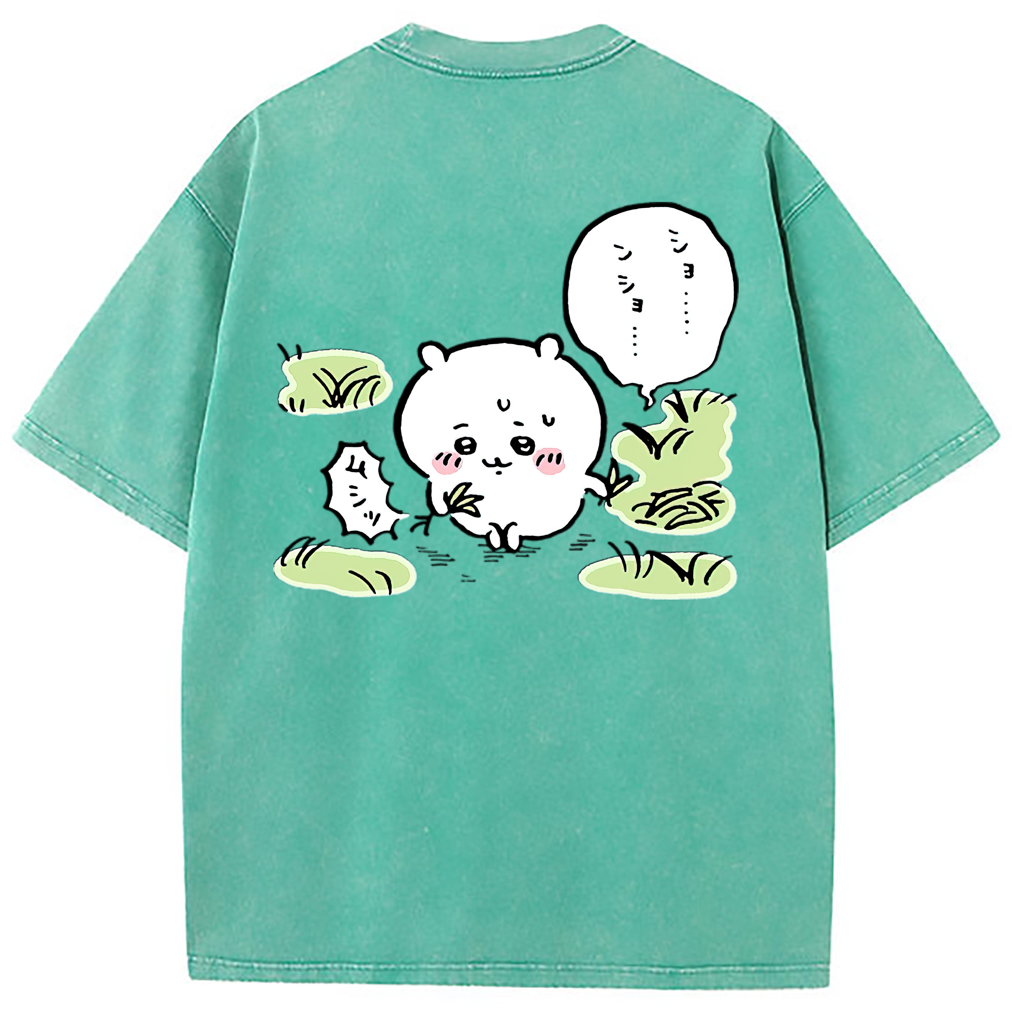 （画像用） ちいかわ ちいかわ Chii-kawa chiikawa 綿100% ヴィンテージ風 半袖Tシャツ（背面プリント）